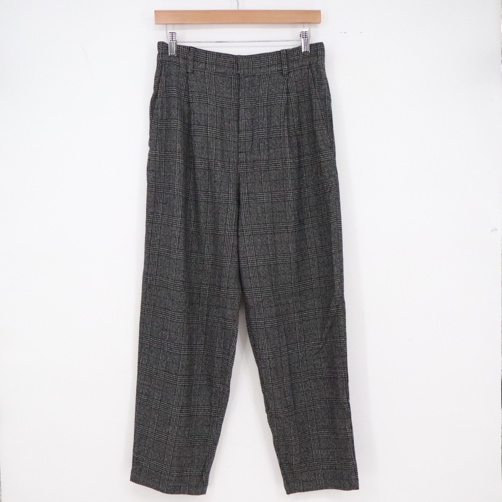 Bella Dahl Trousers Womens S Grey Glen Plaid Pleated Excellent